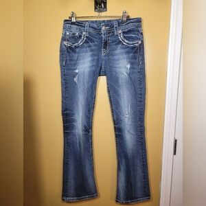 Miss Me Easy Boot Bootcut Bedazzled Jeans sz 28 x 31 JE8010E5R